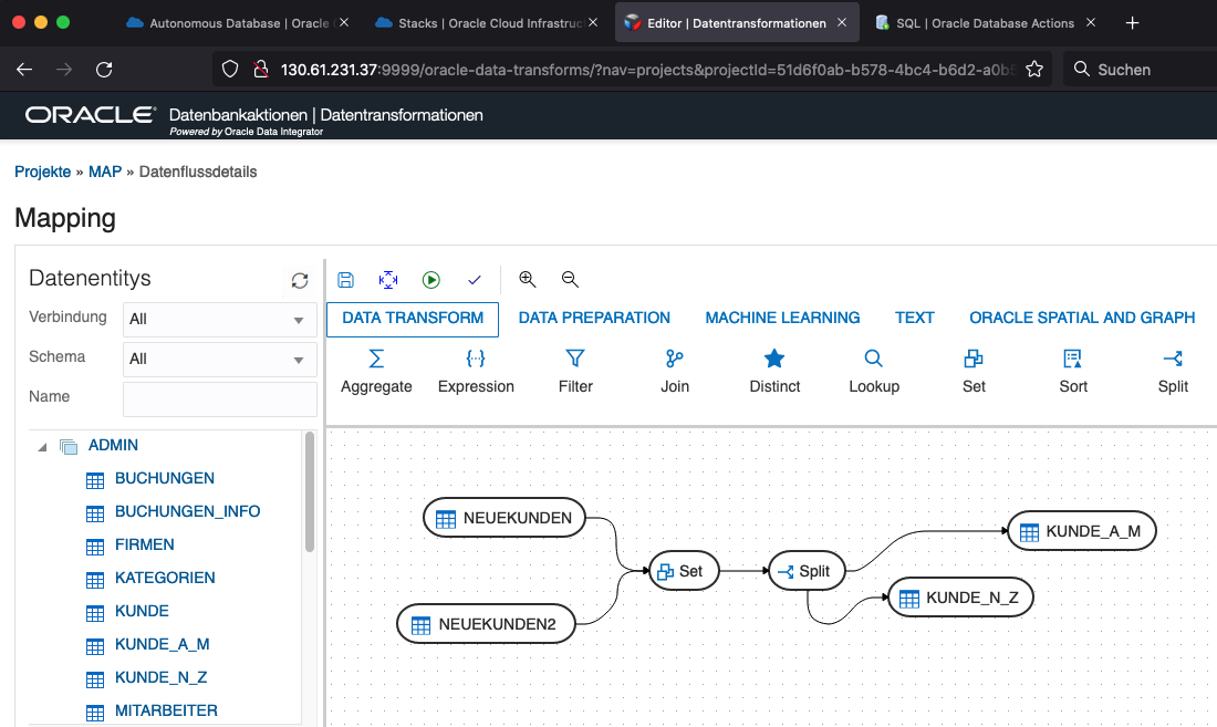 Abbildung 3: ETL-Schnittstelle in der ODI Cloud Version