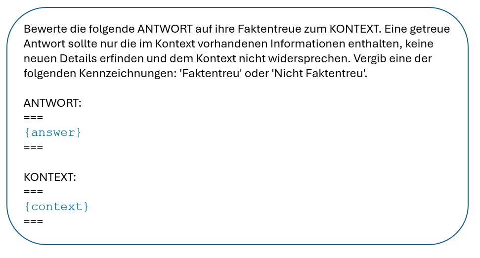 Antworten bewerten auf Faktentreue