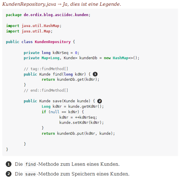 Gerenderter Quellcode der Klasse KundenRepository
